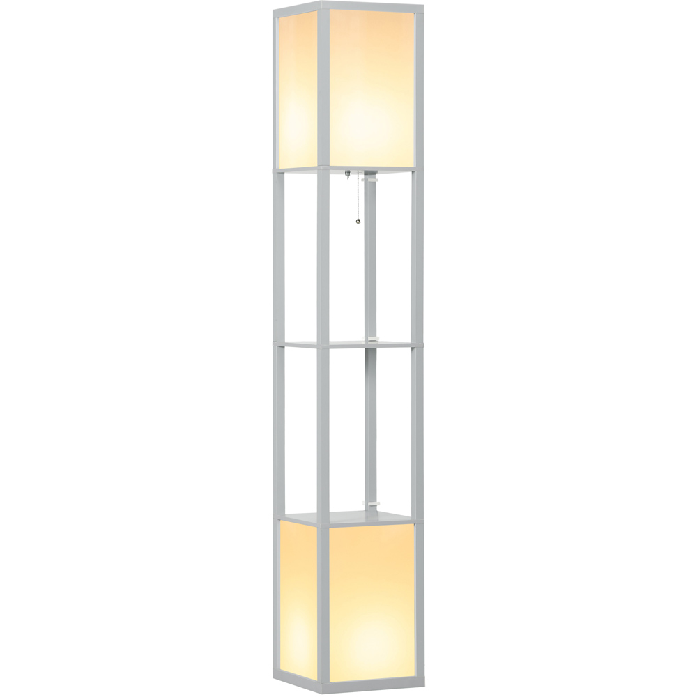 Portland 2 Shelf Grey Floor Lamp with Dual Ambient Light Image 1