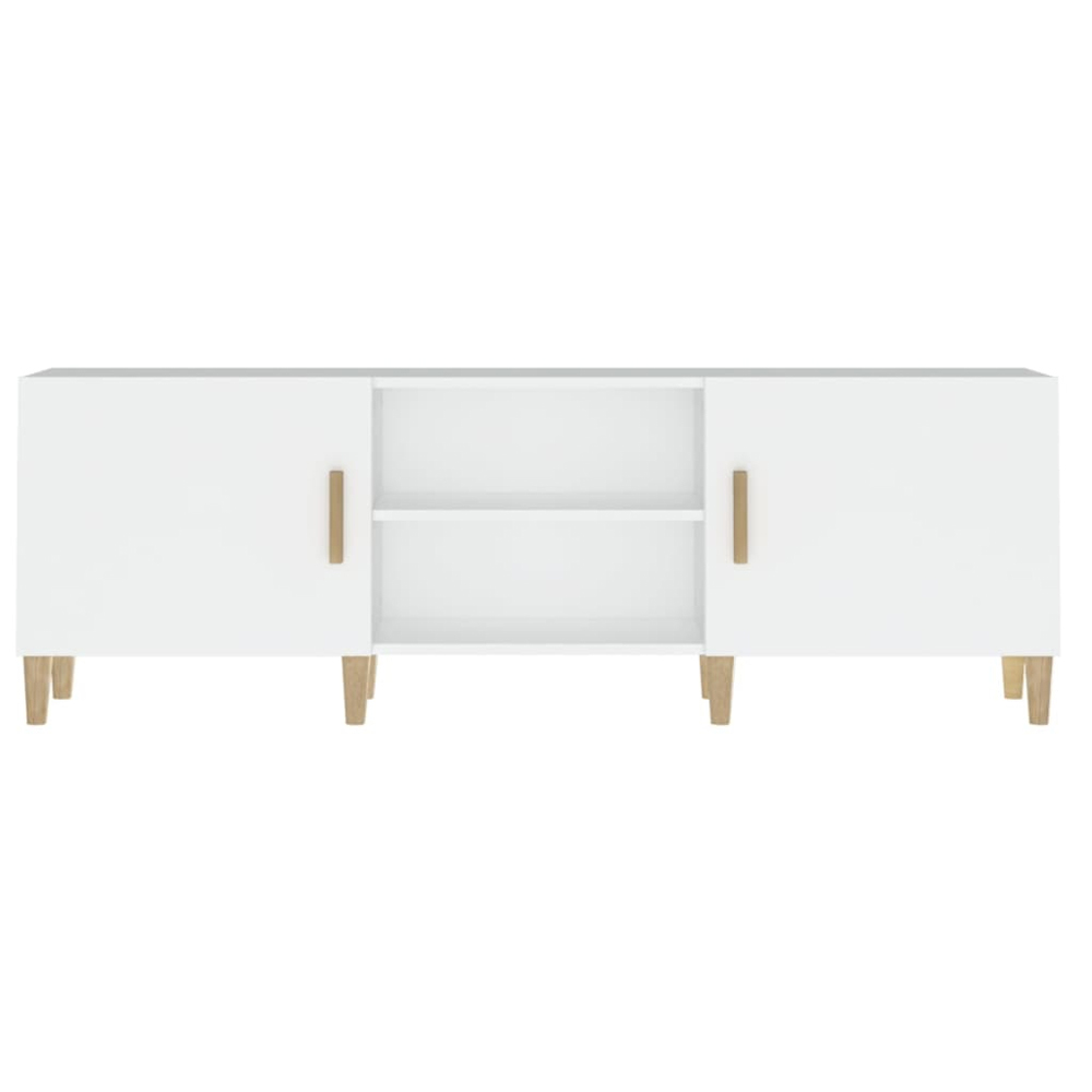 vidaXL 2 Door 2 Shelf White TV Cabinet Image 3