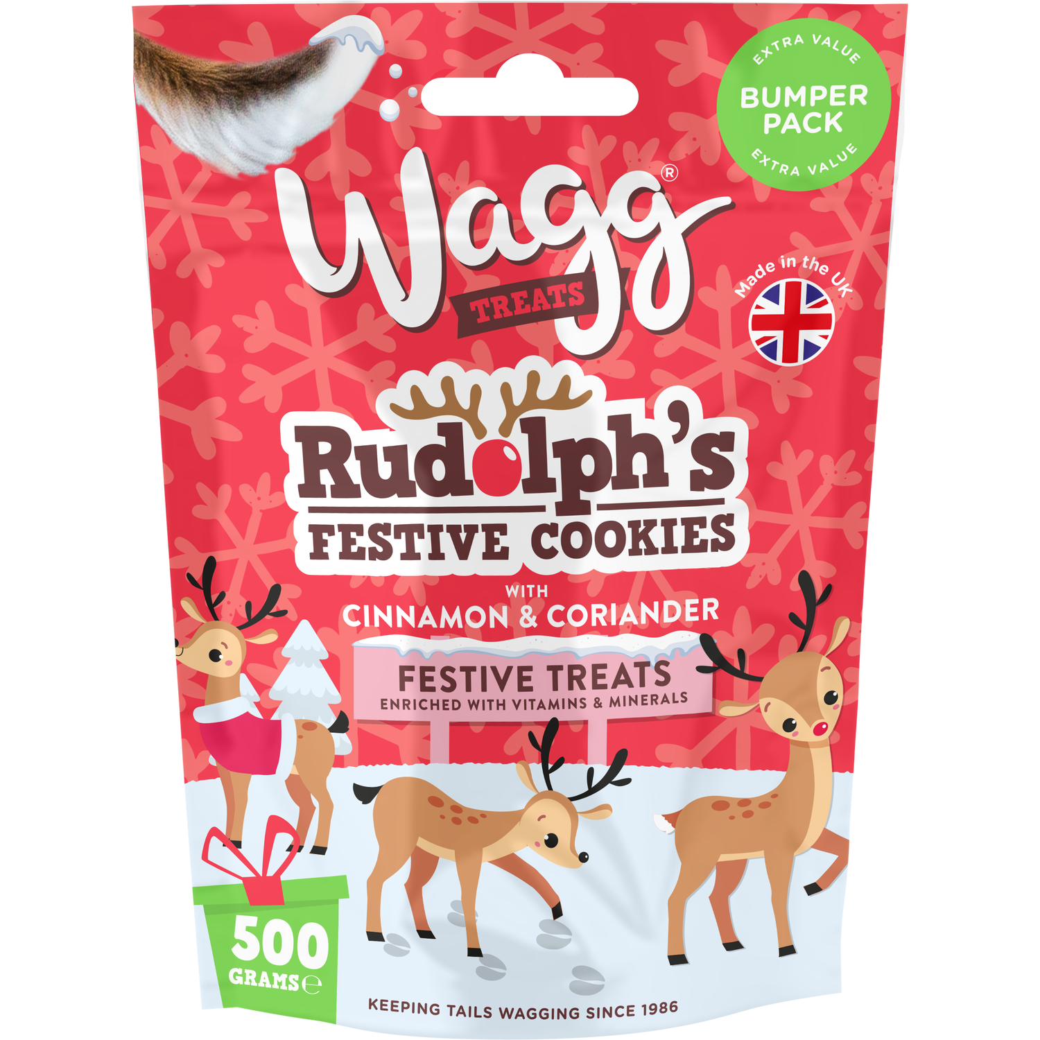 Wagg Festive Cookies with Cinnamon and Coriander Dog Treats 500g Image