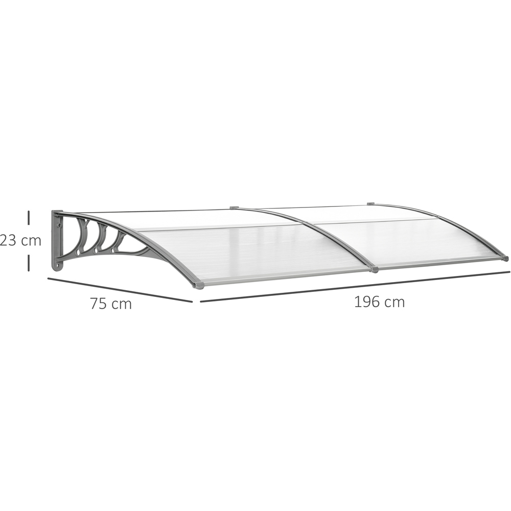 Outsunny Clear Outdoor Door Canopy Awning 1.96 x 0.75m Image 9