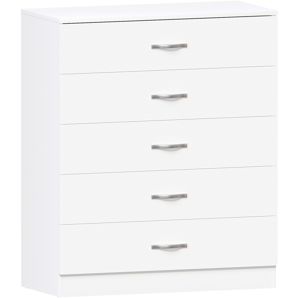 Vida Designs Riano 5 Drawer White Chest of Drawers Image 2