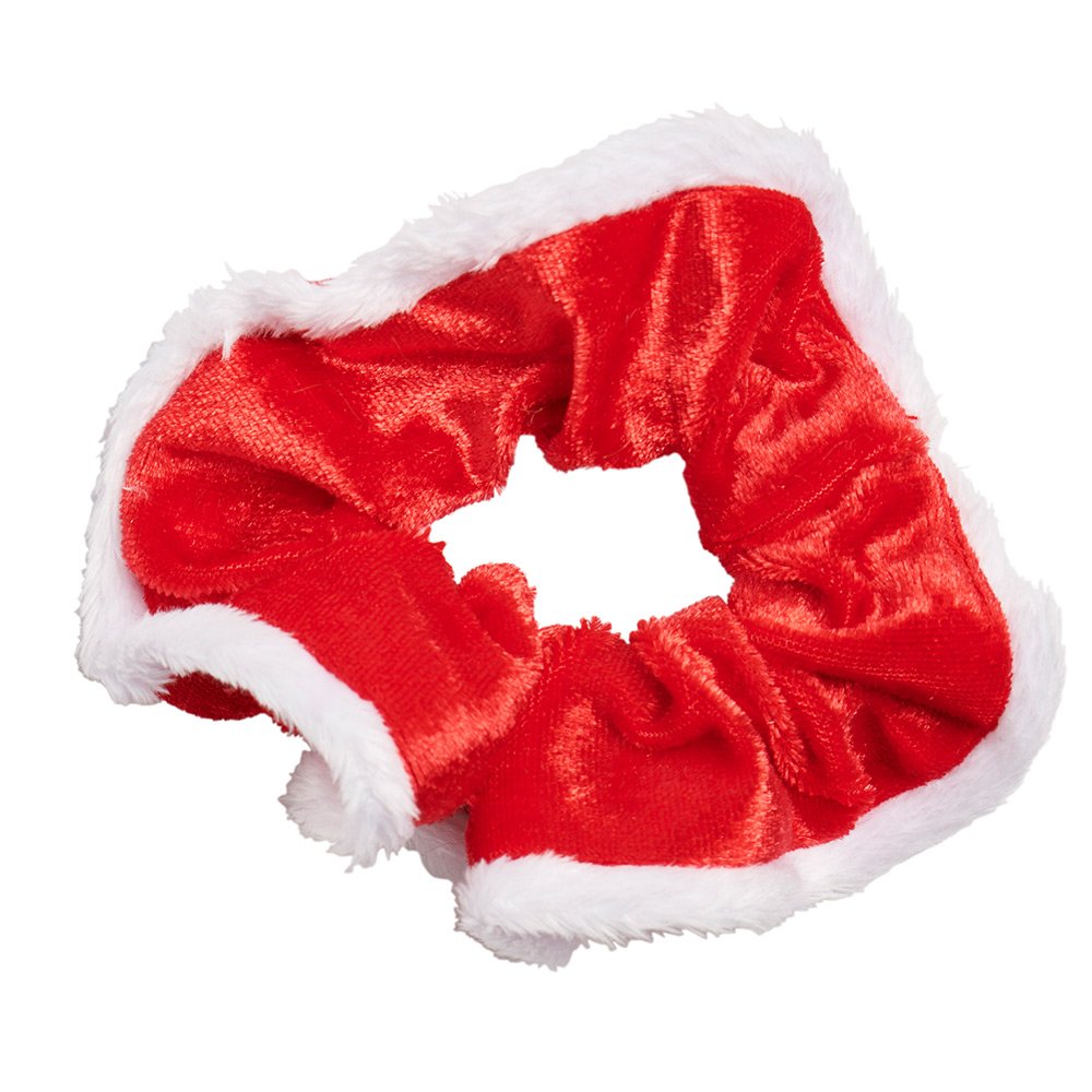 Wilko Red and White Trim Velvet Scrunchie Image 2