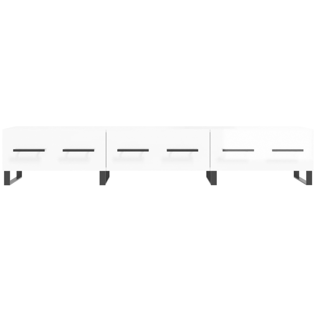 vidaXL 3 Drawer High Gloss White TV Cabinet Image 5