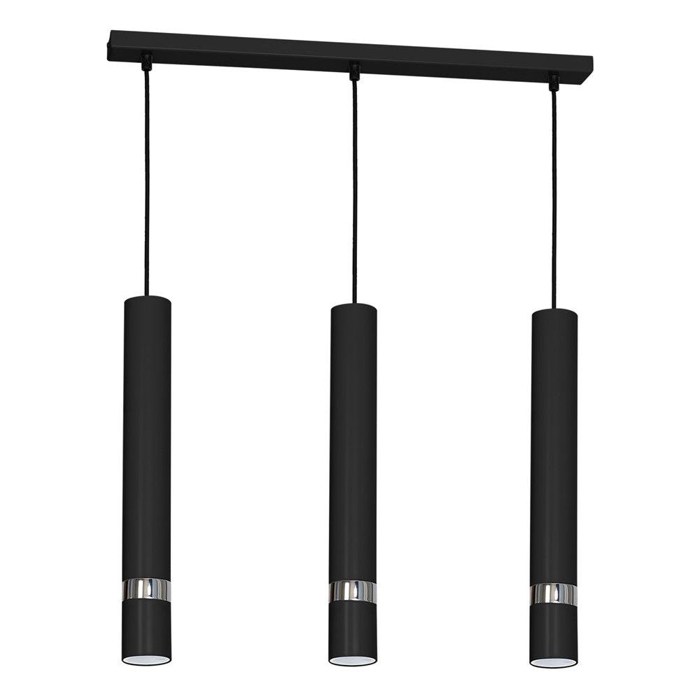 Milagro Joker Black and Chrome 3 Pendant Lamp 230V Image 1