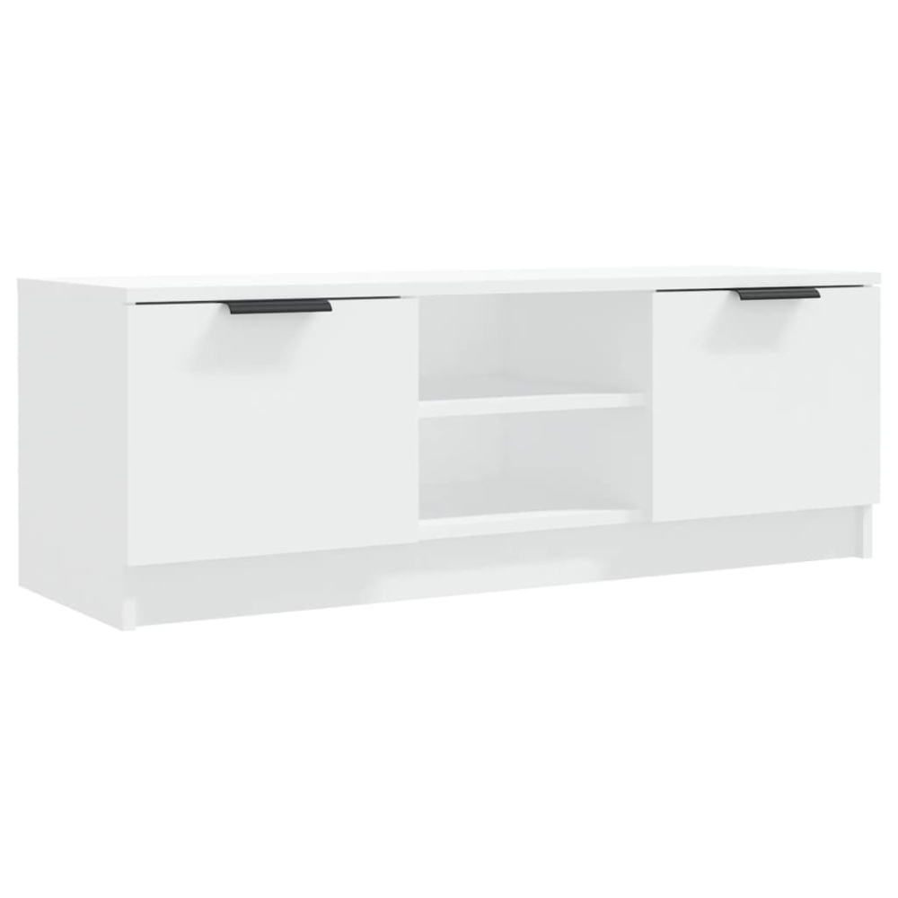 vidaXL 2 Door 2 Shelf White TV Cabinet Image 2