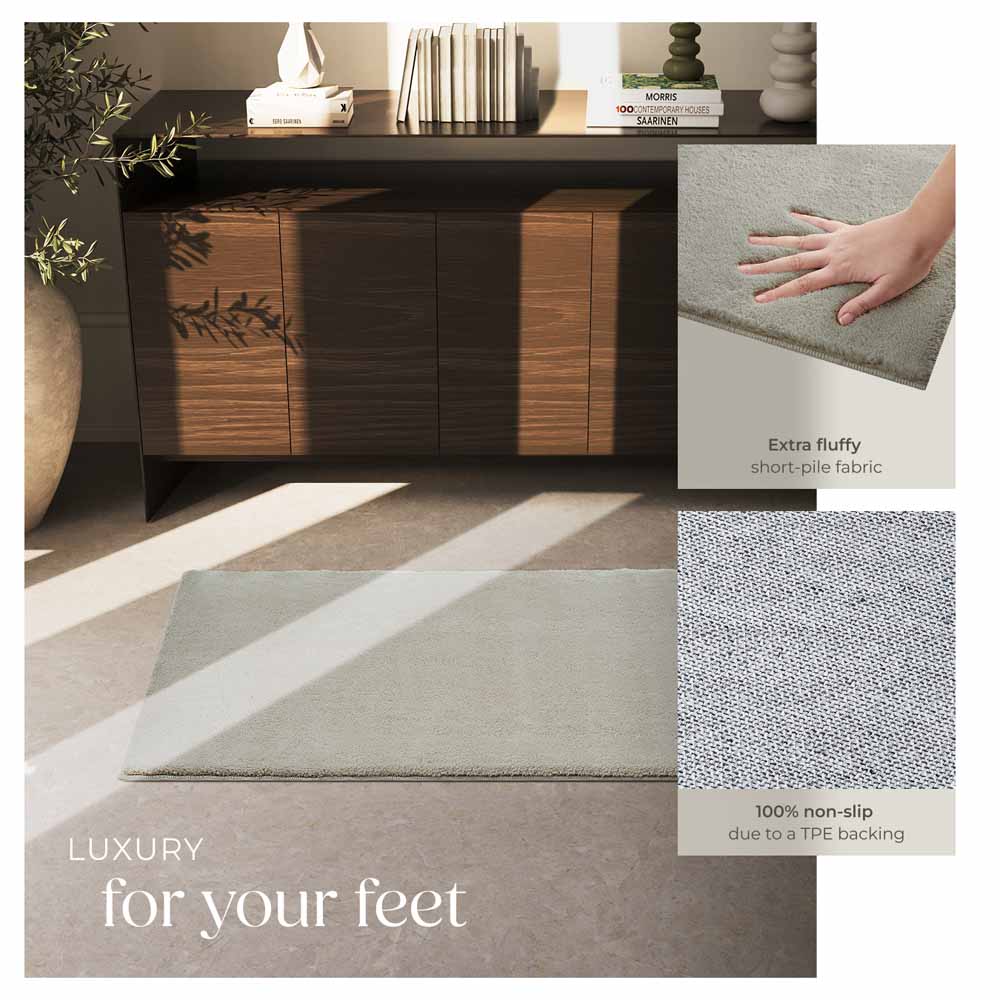 tectake Zonelle Sand Short Pile Ultra Soft Rug 150 x 80cm Image 4