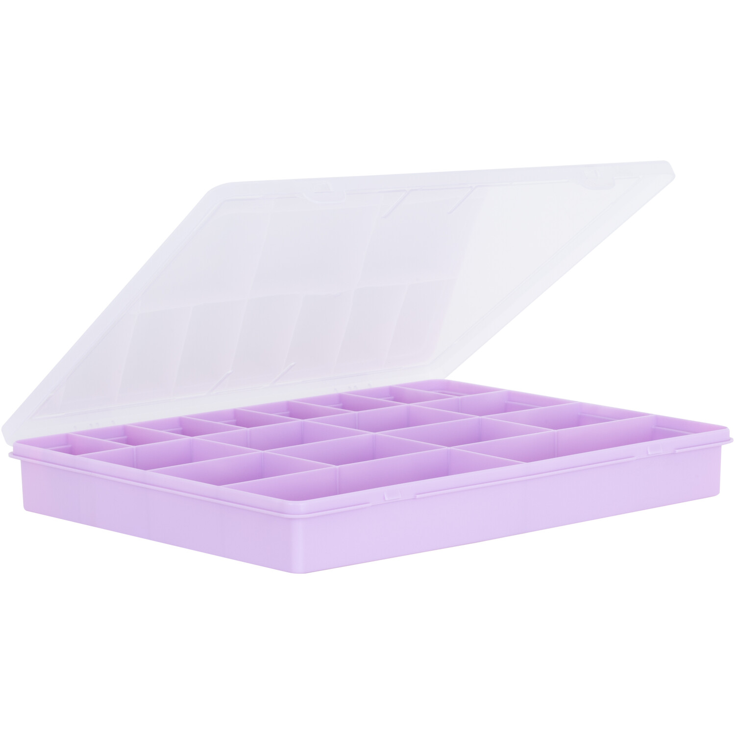Large Lilac Organiser Plastic Storage Box Image 1