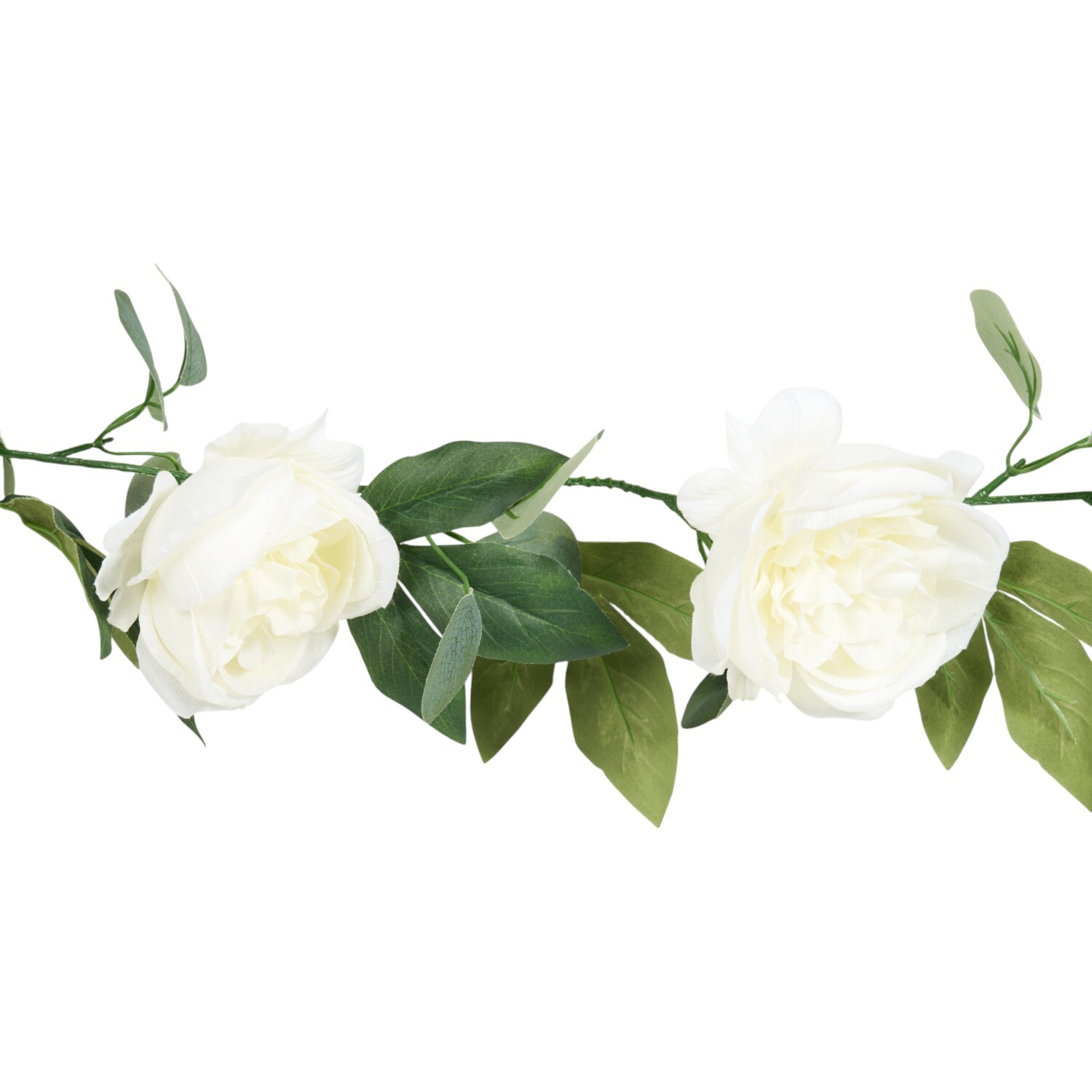 Artificial Big Rose Garland Ivory Image 3