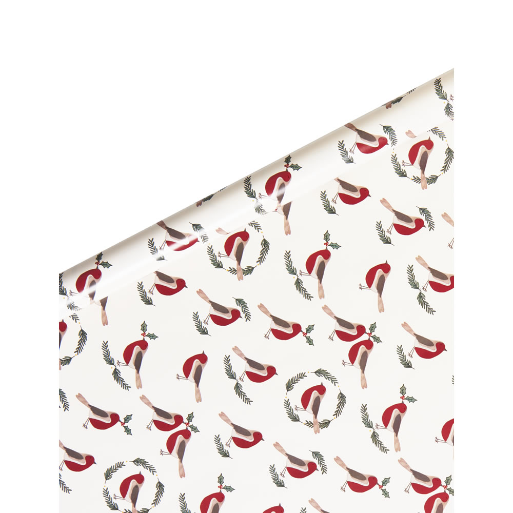Wilko 5m Alpine Home Robin Christmas Roll Wrapping Paper Wilko