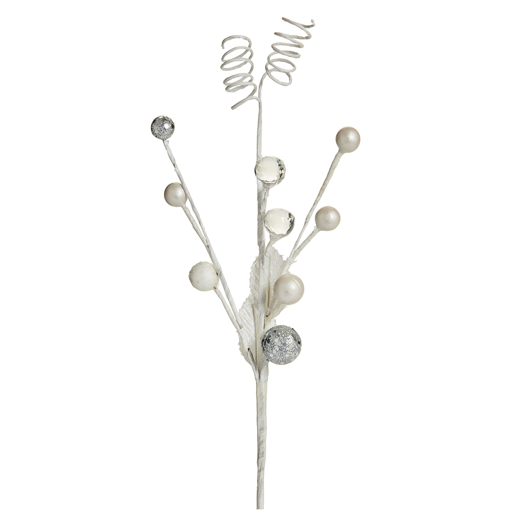 Wilko Magical Silver White Beaded Pick Image 1