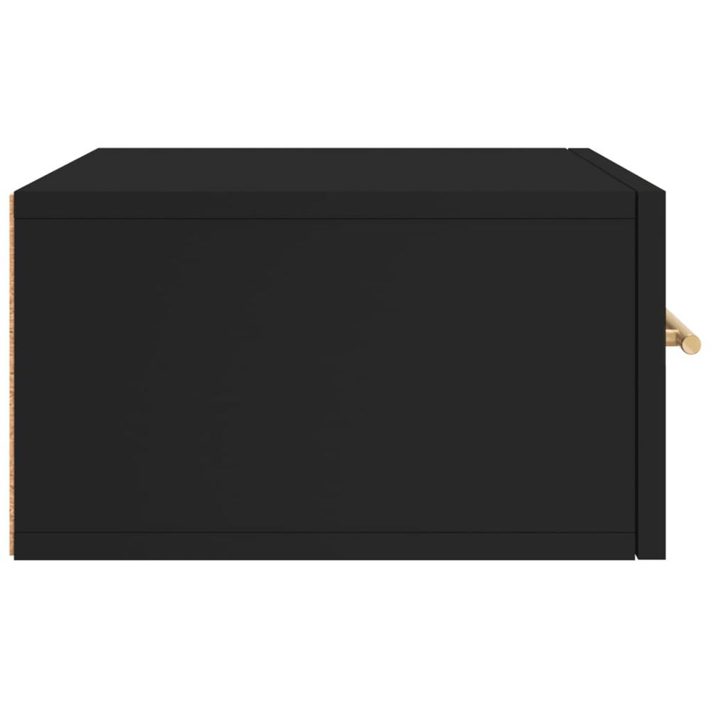 vidaXL Single Drawer Black Wall Mounted Bedside Table Image 7