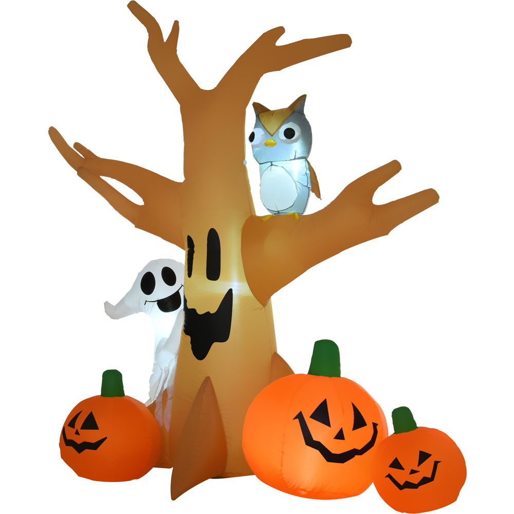 HOMCOM Halloween Inflatable Tree with Pumpkins 8ft Image 1