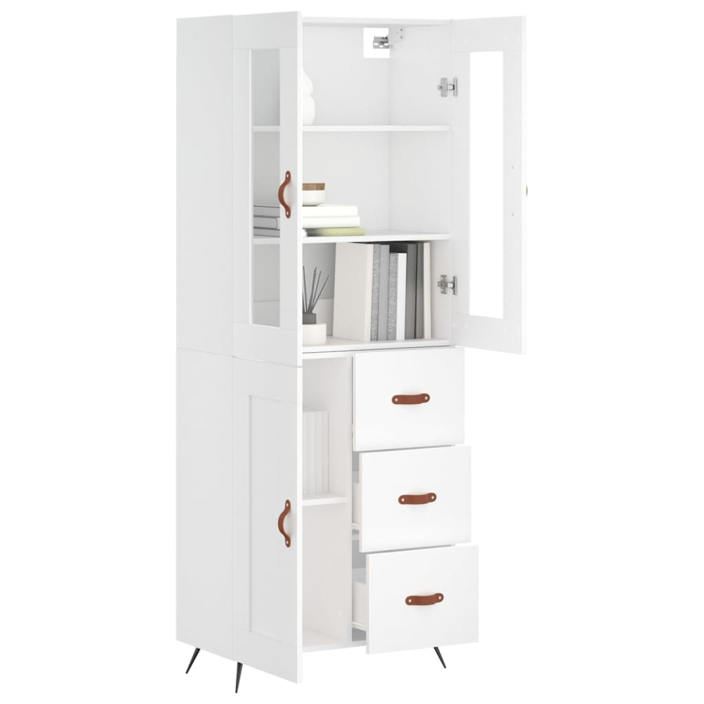 vidaXL 3 Door 3 Drawer White Highboard Image 3