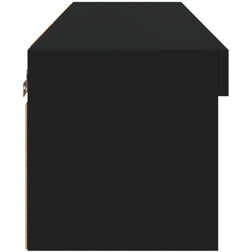 vidaXL 2 Shelf Black Wall Mounted LED TV Cabinet Image 5
