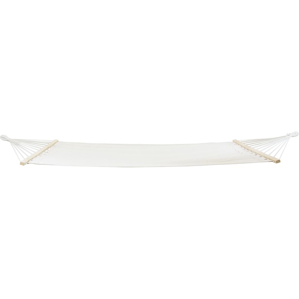 Charles Bentley Cream Canvas Extra Large Hammock with Wooden Arc Stand Image 4