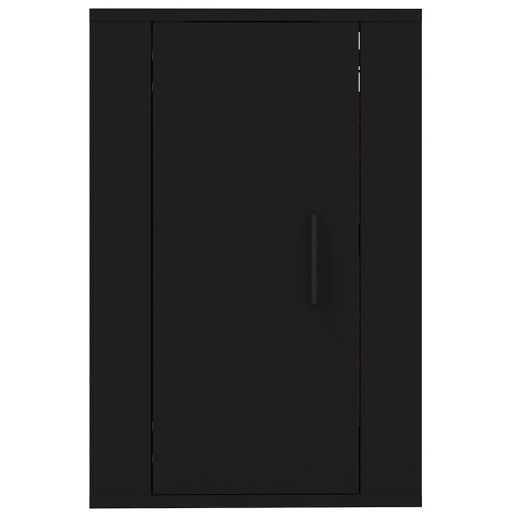 vidaXL Single Door Black Wall Mounted TV Cabinet Set of 2 Image 5