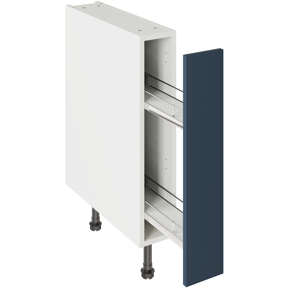 Kitchen Kit Slab Supermatt Blue Pull Out Base Kitchen Cabinet Flatpack 150mm Image 1