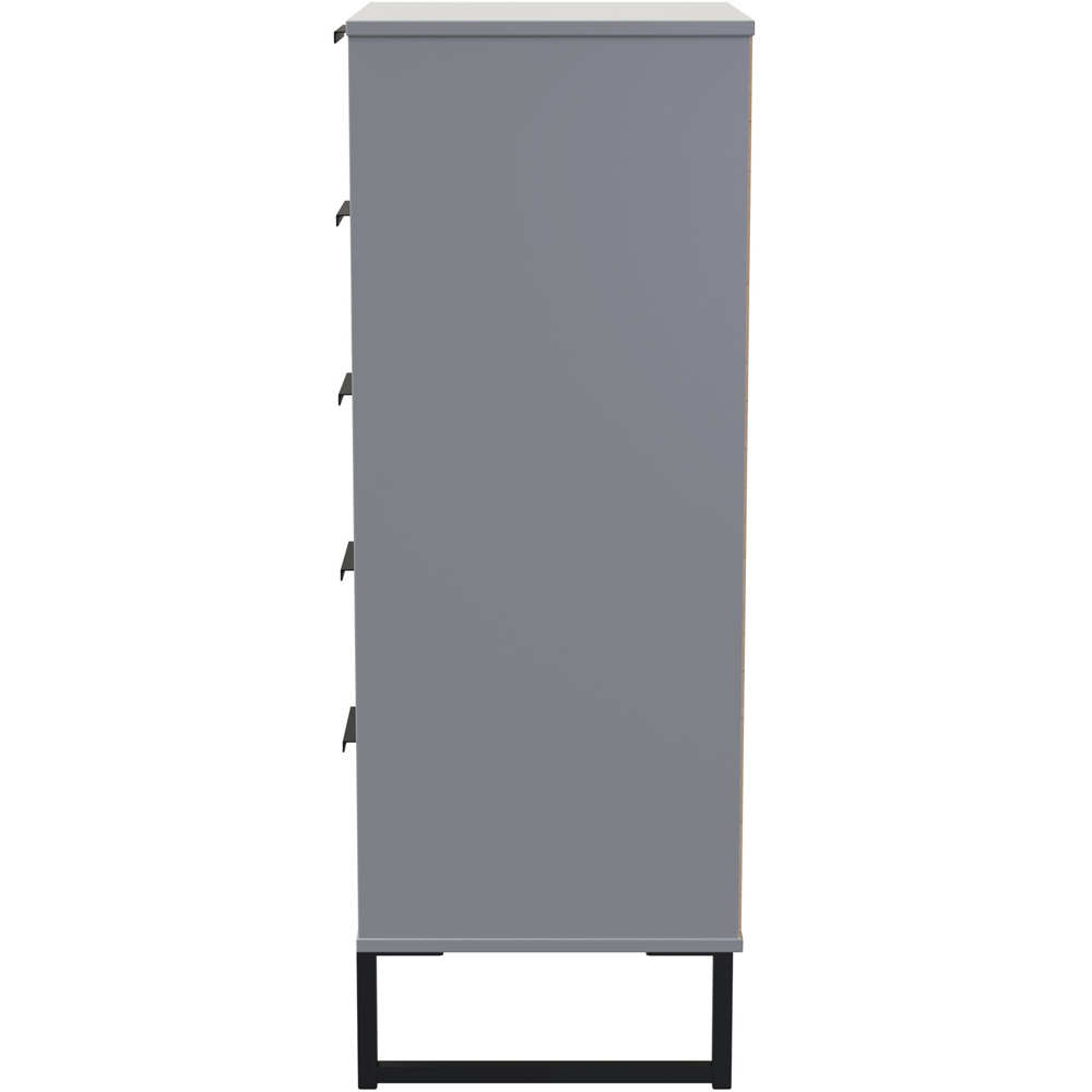 Crowndale Diego 5 Drawer Dusk Grey Tall Bedside Cabinet Ready Assembled Image 2