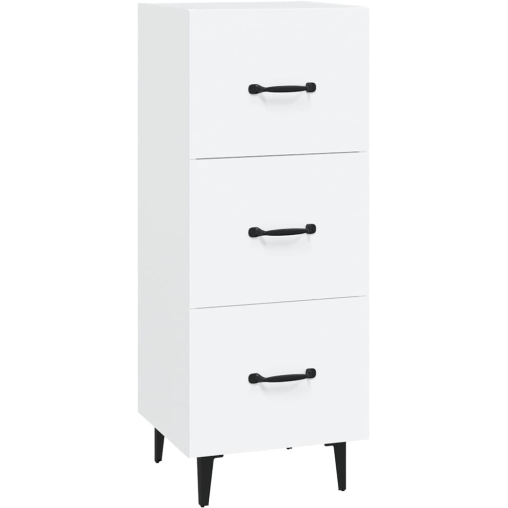 vidaXL 3 Drawer White Narrow Sideboard Image 2