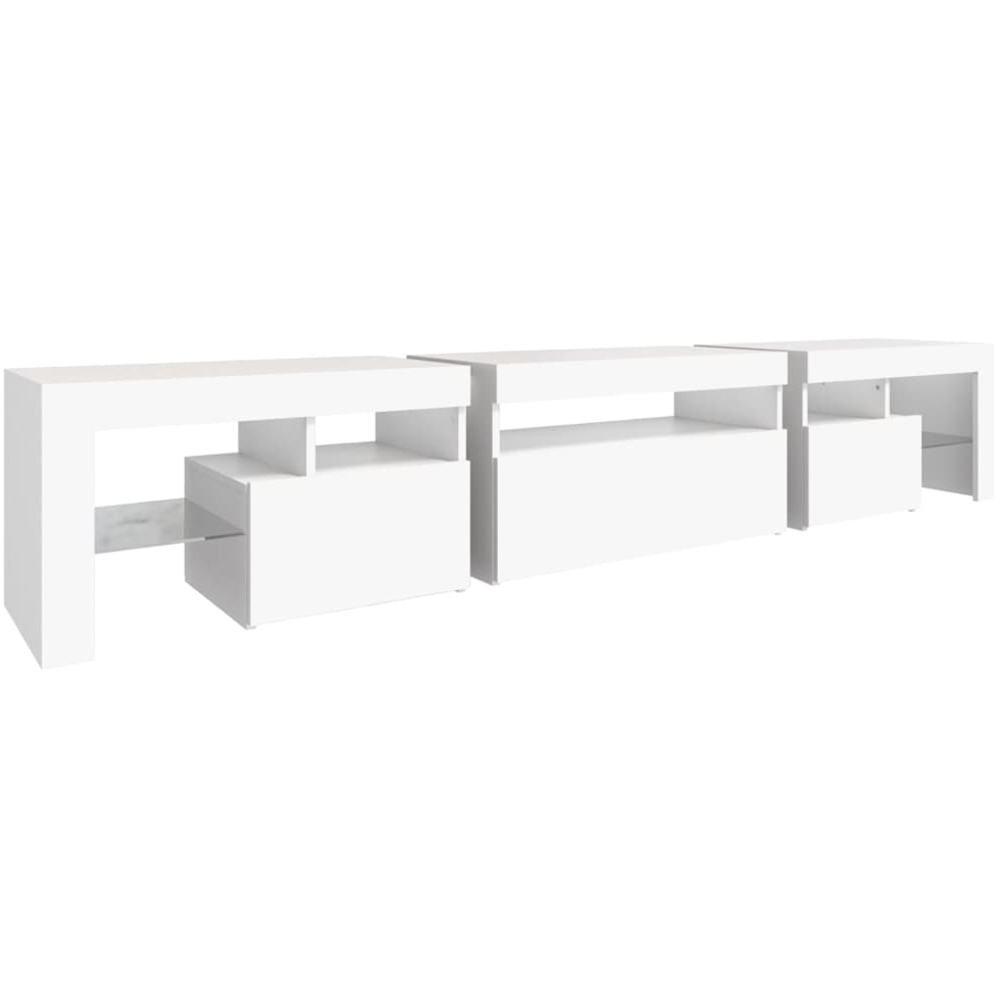 vidaXL 3 Door 5 Shelf White LED TV Cabinet Image 5