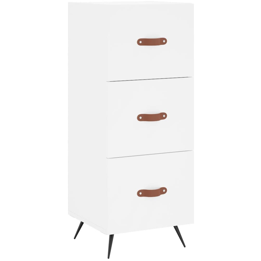 vidaXL Single Door 3 Drawer White Highboard Image 5
