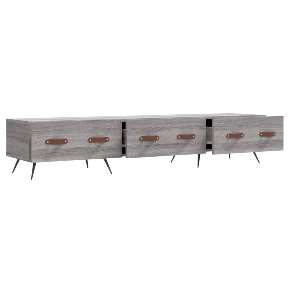 vidaXL 3 Drawer Grey Sonoma TV Cabinet Image 4