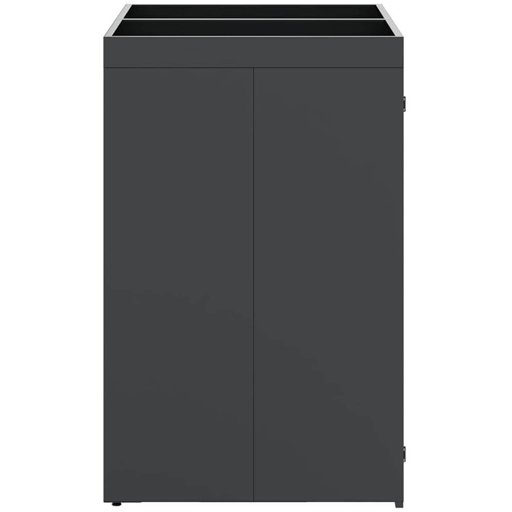 vidaXL Anthracite 2 Wheelie Bin Storage Shed with Planter Roof Image 5