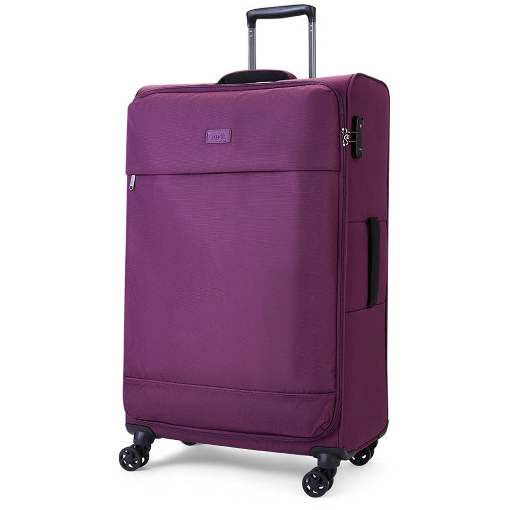 Rock Luggage Paris Set of 3 Purple Softshell Suitcases Image 2