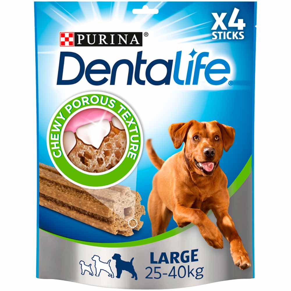 Dentalife Large Dog Dental Chew Treat 4 Sticks Image 1