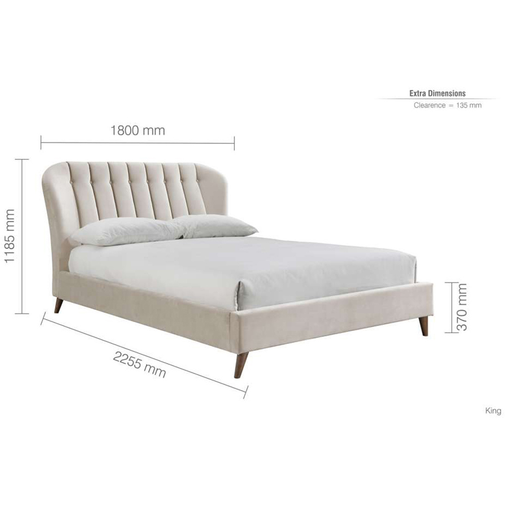Elm King Size Warm Stone Bed Frame Image 9