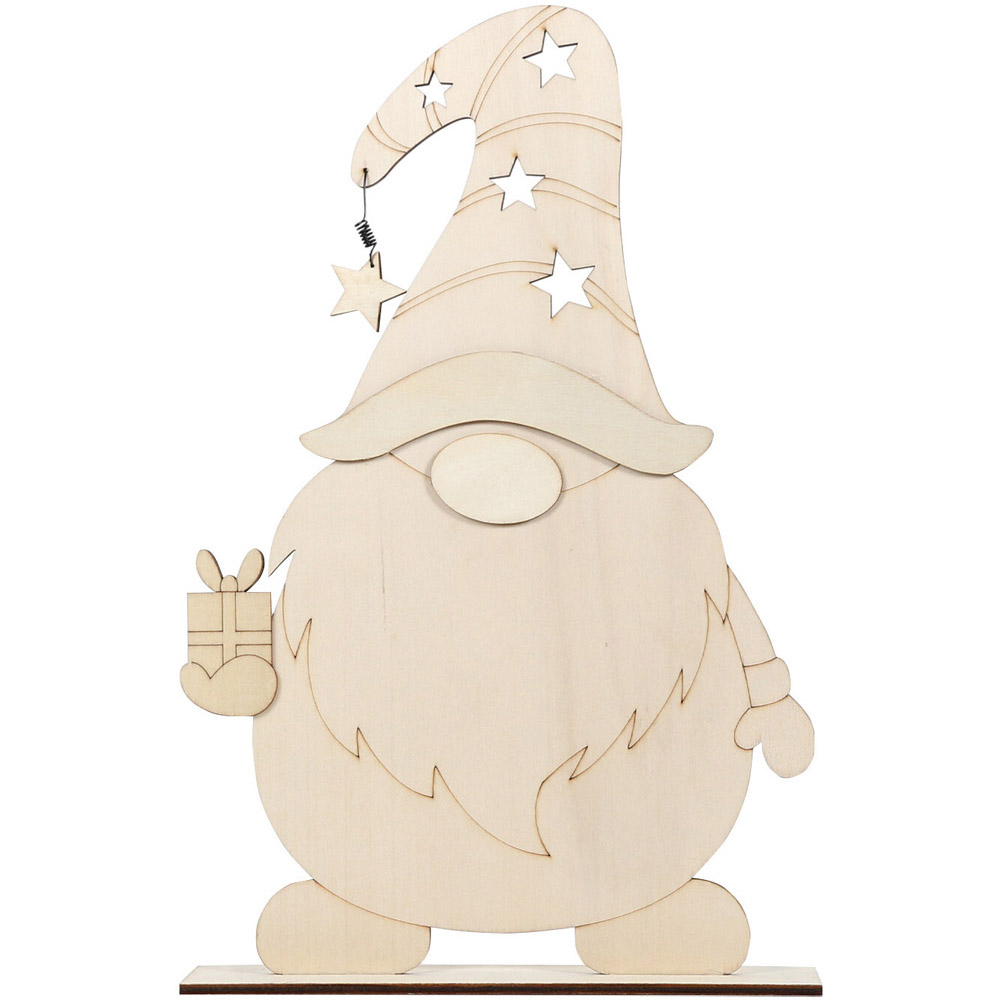 Decorate Your Own Large Wooden Gonk Ornament Image 1