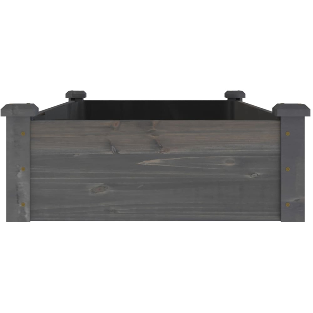vidaXL Grey Solid Fir Wood Raised Garden Bed with Liner 120 x 60 x 25cm Image 4
