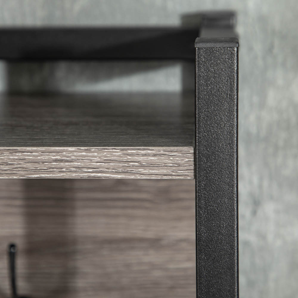 Portland Grey Metal Coat Rack with Shelf Image 7