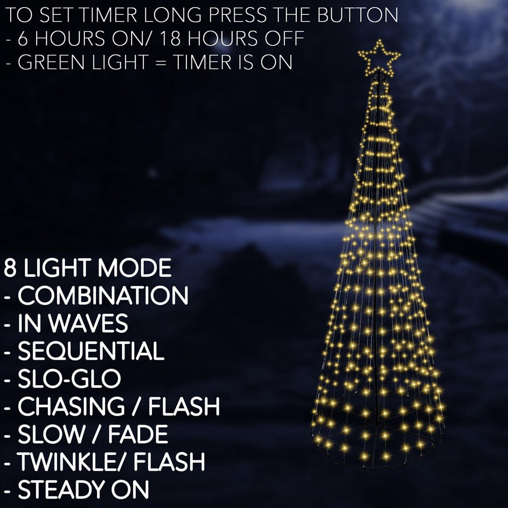 Shatchi Warm White LED Pre Lit Maypole Artificial Christmas Tree 4.7ft Image 4