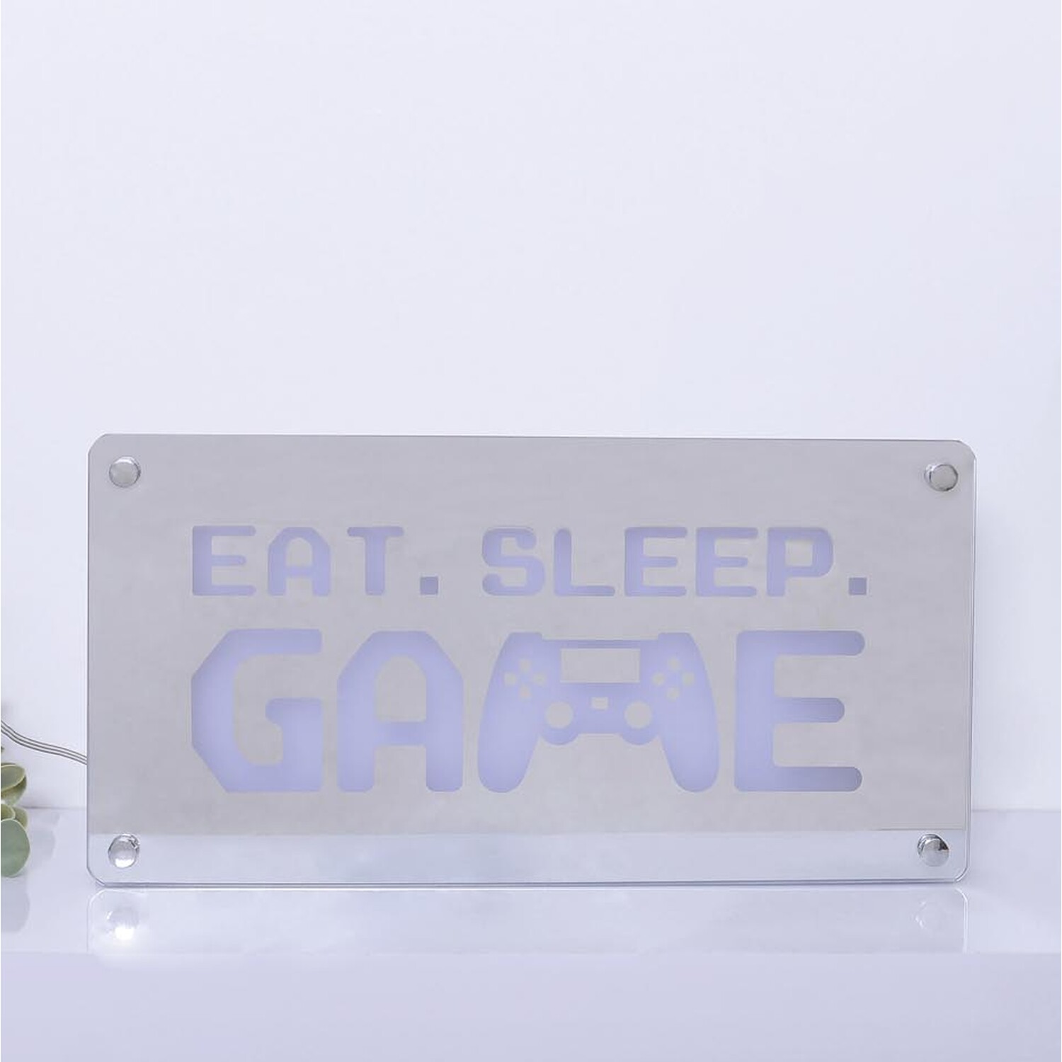 Eat Sleep Game Neon Block Light Image 1