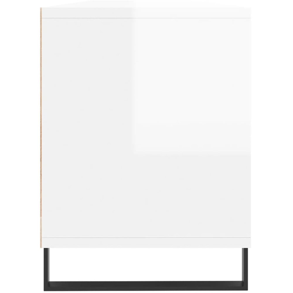 vidaXL 3 Door 3 Shelf High Gloss White TV Cabinet Image 7