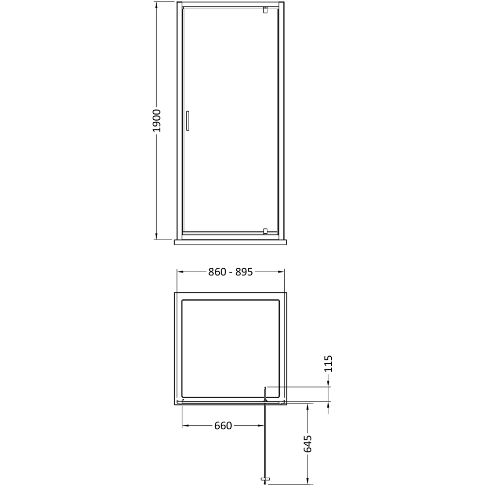 Oem Brushed Brass Pivot Door 900mm Image 2