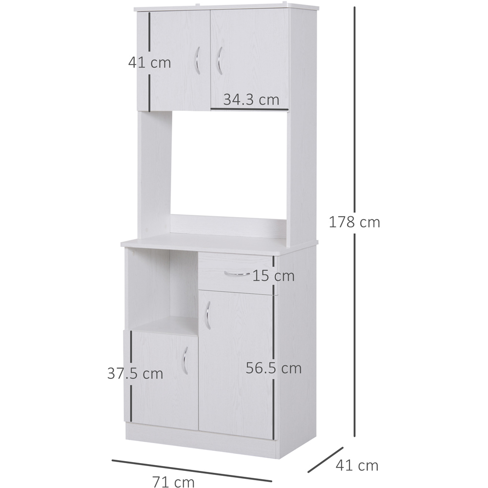 Portland 4 Door Single Drawer White Kitchen Storage Cabinet Image 7