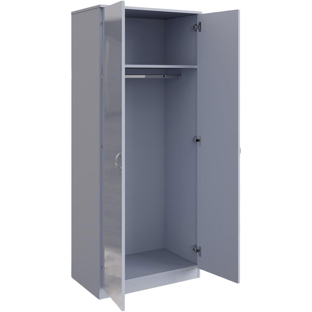 FWStyle Chilton 2 Door Grey Gloss Wardrobe Image 3