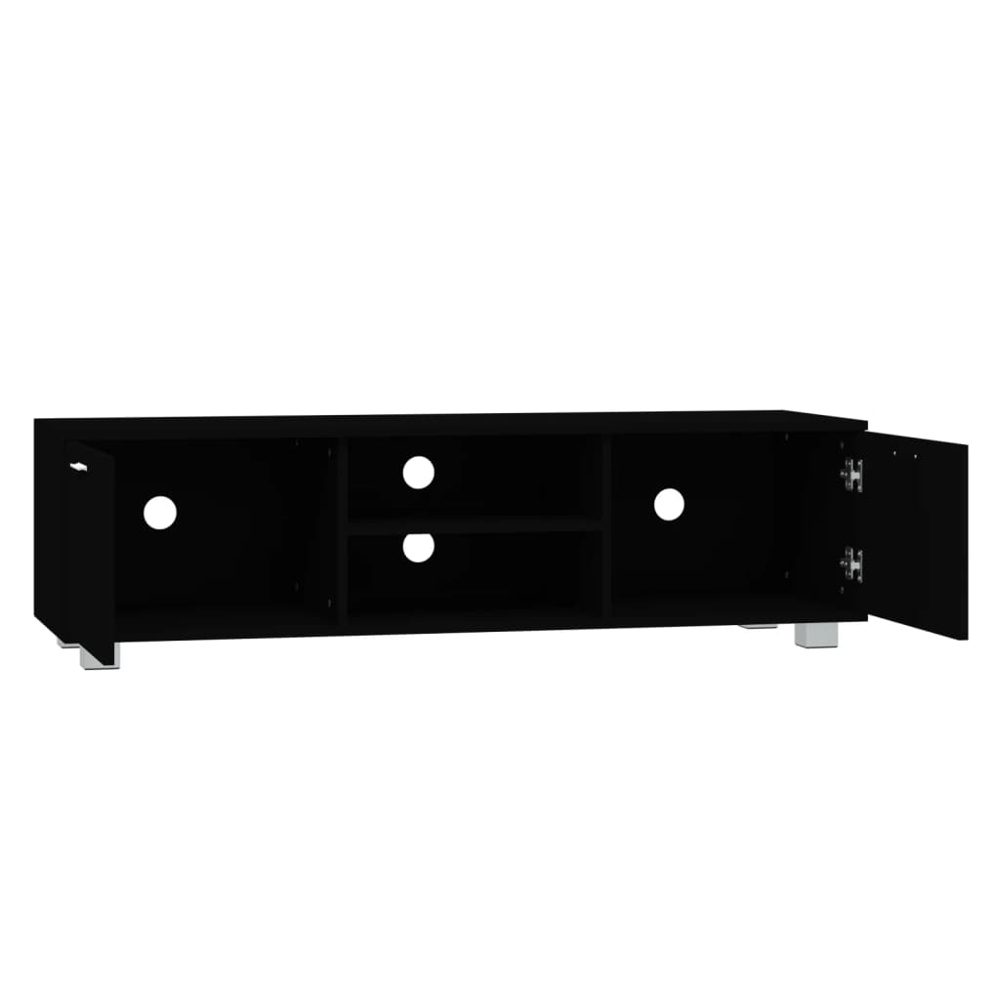vidaXL 2 Door 2 Shelf Black TV Cabinet Image 5