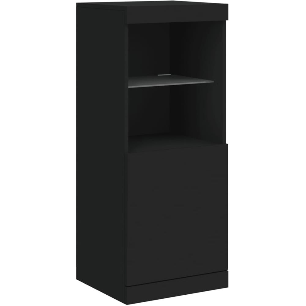 vidaXL 5 Door 6 Shelf Black Wooden Sideboard with LED Lights Image 4