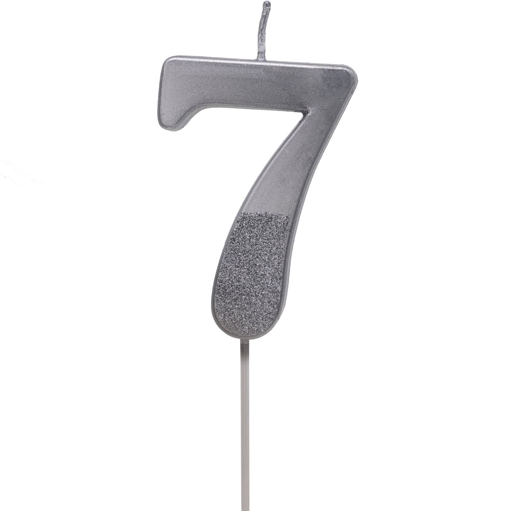 Half Glitter Metallic Candle - Silver / 7 Image 1
