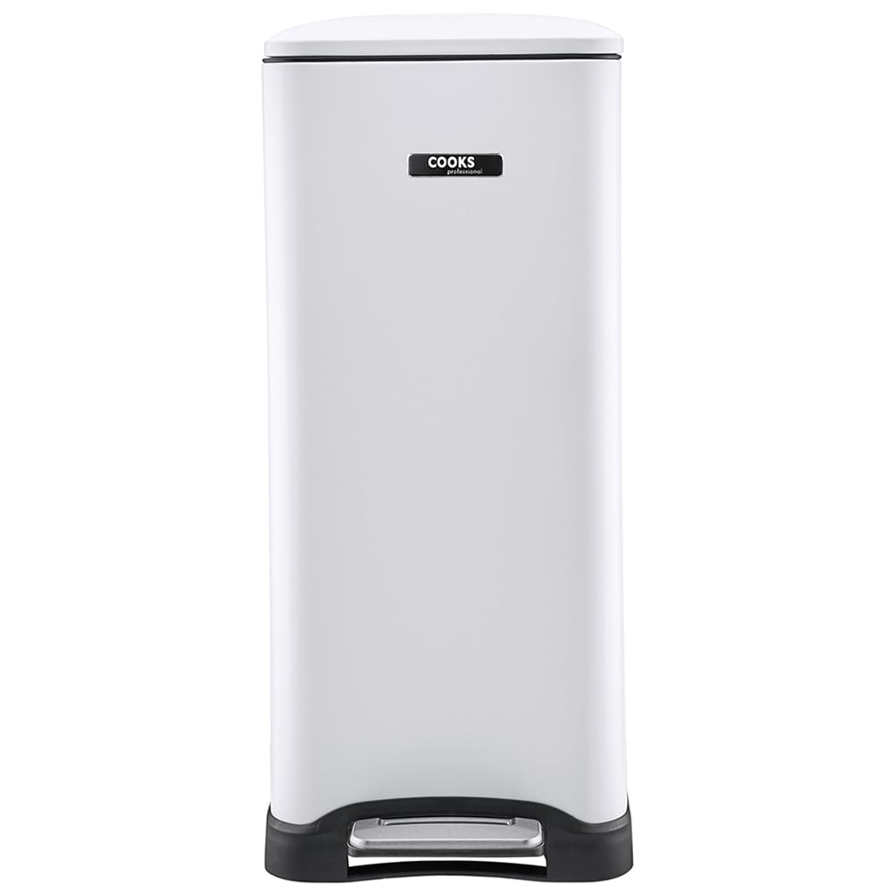Cooks Professional Dual Recycle Slimline White Pedal Bin 50L Image 3