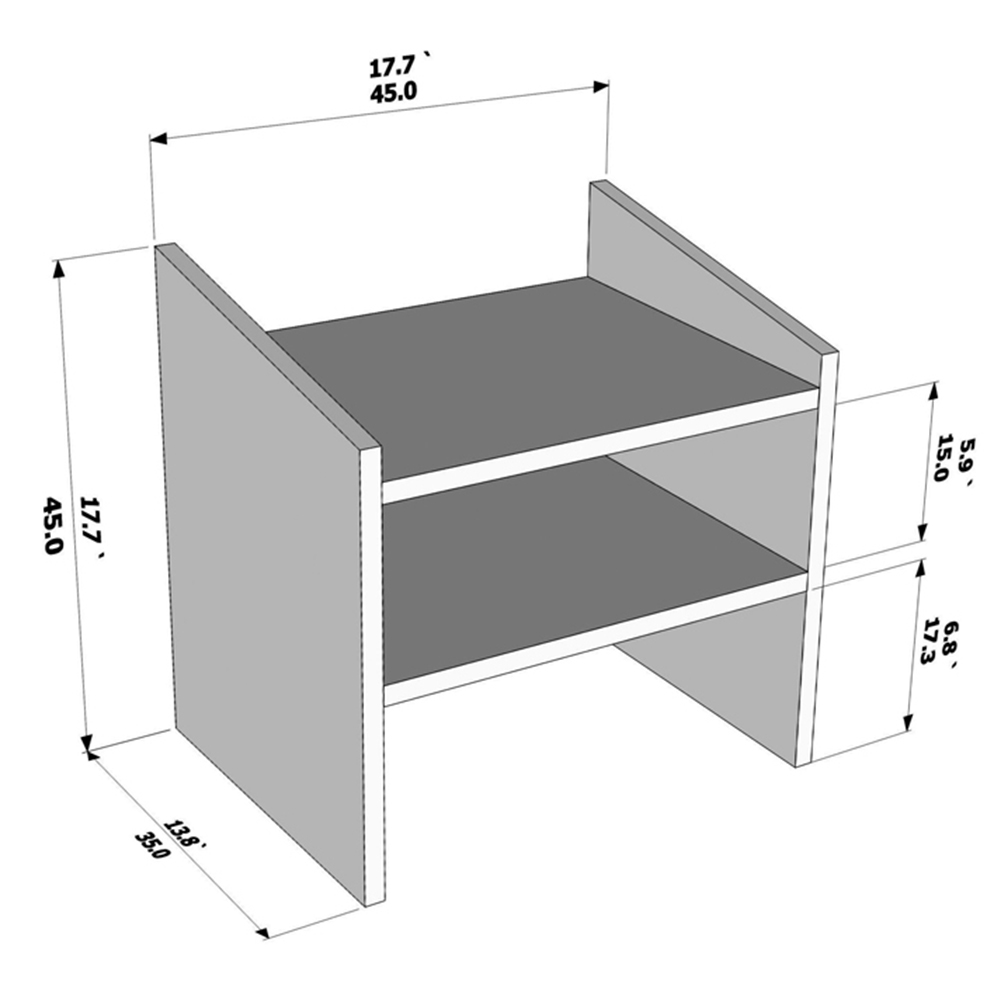 Decorotika Adin 2 Shelf Cottonbeige Bedside Table Image 7