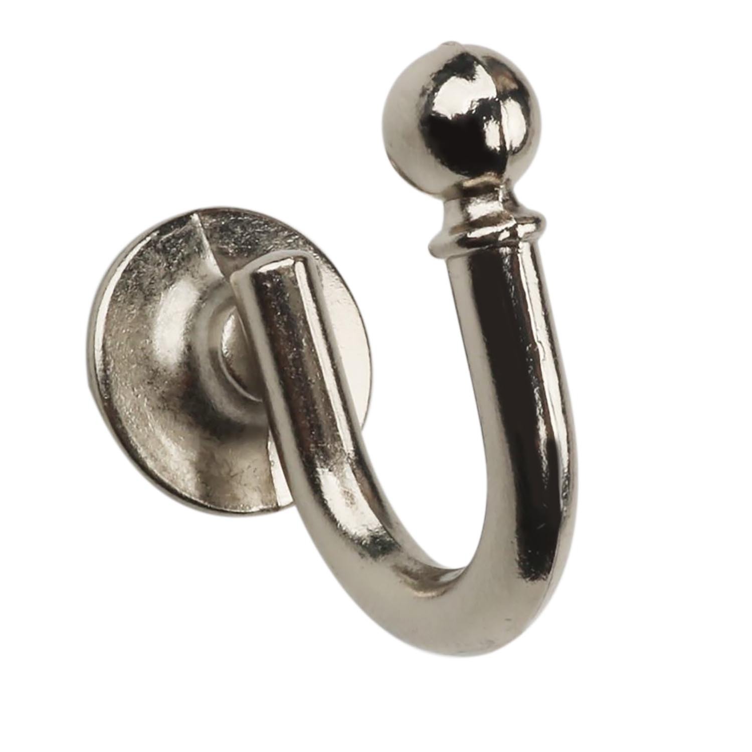 Pack of Two Boston Tie Back Hooks - Polished Steel Image