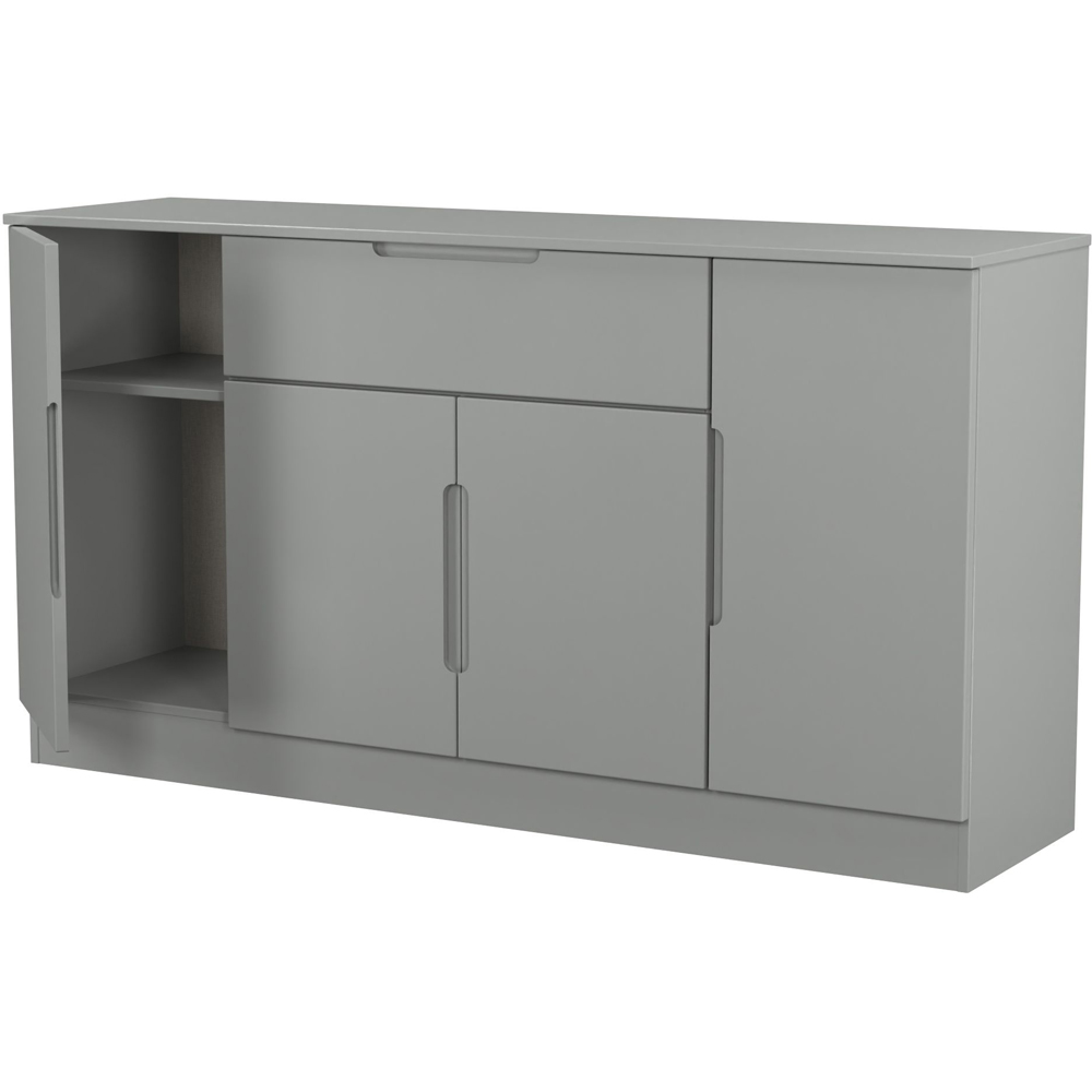 Crowndale Milan 4 Door Single Drawer Dusk Grey Wide Sideboard Ready Assembled Image 7