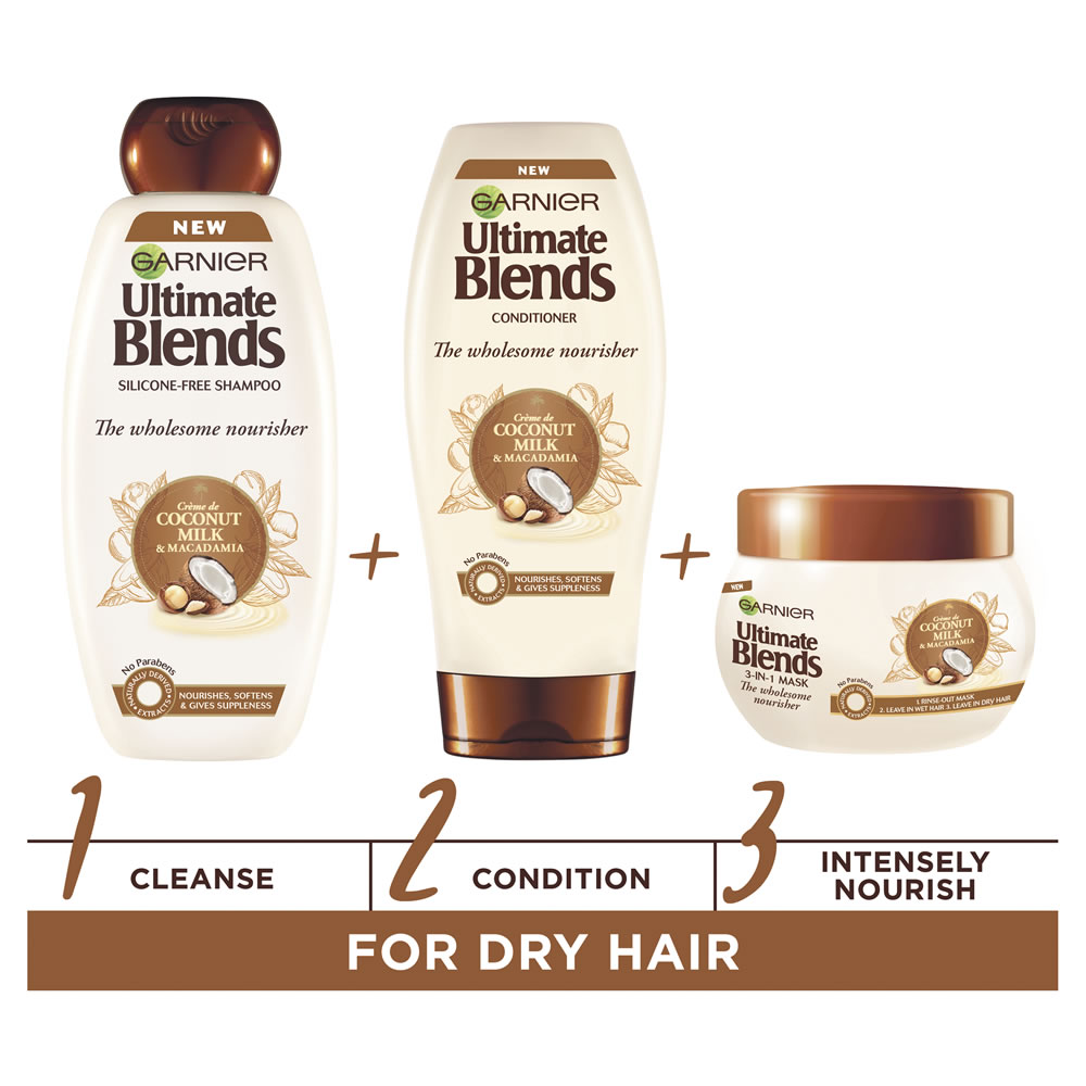Garnier Ultimate Blends Coconut Milk Dry Hair Shampoo 360ml Image 4