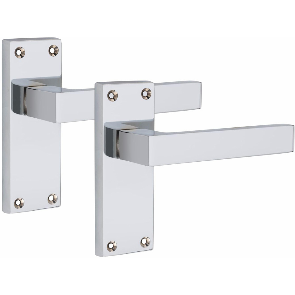 Golden Grace Polished Chrome Victorian Straight Delta Latch Door Handle with Hinge 120 x 40mm Image 2