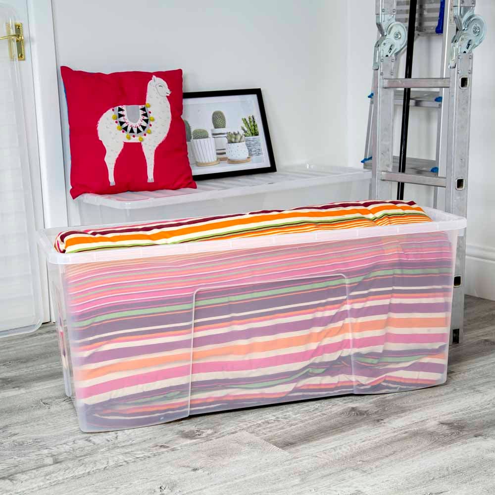 Wham 133L Crystal Storage Box with Lid 2 Pack Image 3