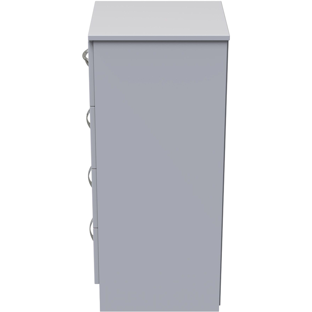 Crowndale Avon 4 Drawer White Matt Bedside Cabinet Ready Assembled Image 4